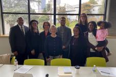 Senator Patty Murray and others at roundtable discussion about student achievement of children experiencing homelessness
