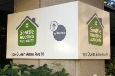 Sign with Seattle Housing Authority logo