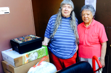 Two women standing