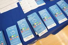 Brochures on a table