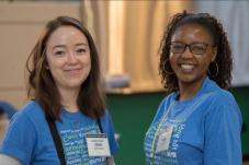 Two women volunteering at Seattle-King County Clinic