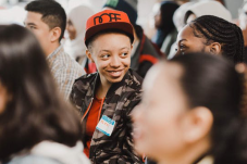 Crowd of young people