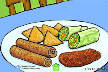 Illustration of a plate of food