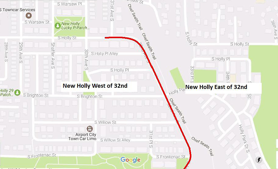 Map of NewHolly area