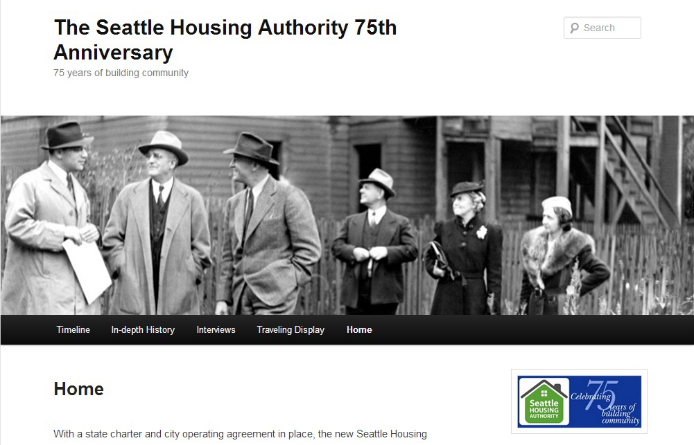 Screenshot of SeattleHousing75.org