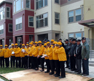 Filipino World War II veterans and the IDIC's "Young Once" concluded the dedication with song in front of the Calugas Apartments.