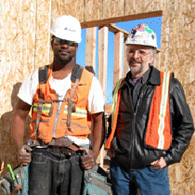 Apprentice Chris Darden (L) and Lloyd Weatherford, organizer.