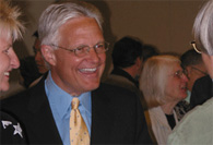 Tom Tierney visiting with the community and residents.