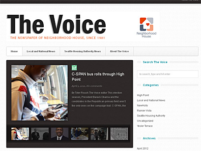 A snapshot of VoiceNewspaper.org